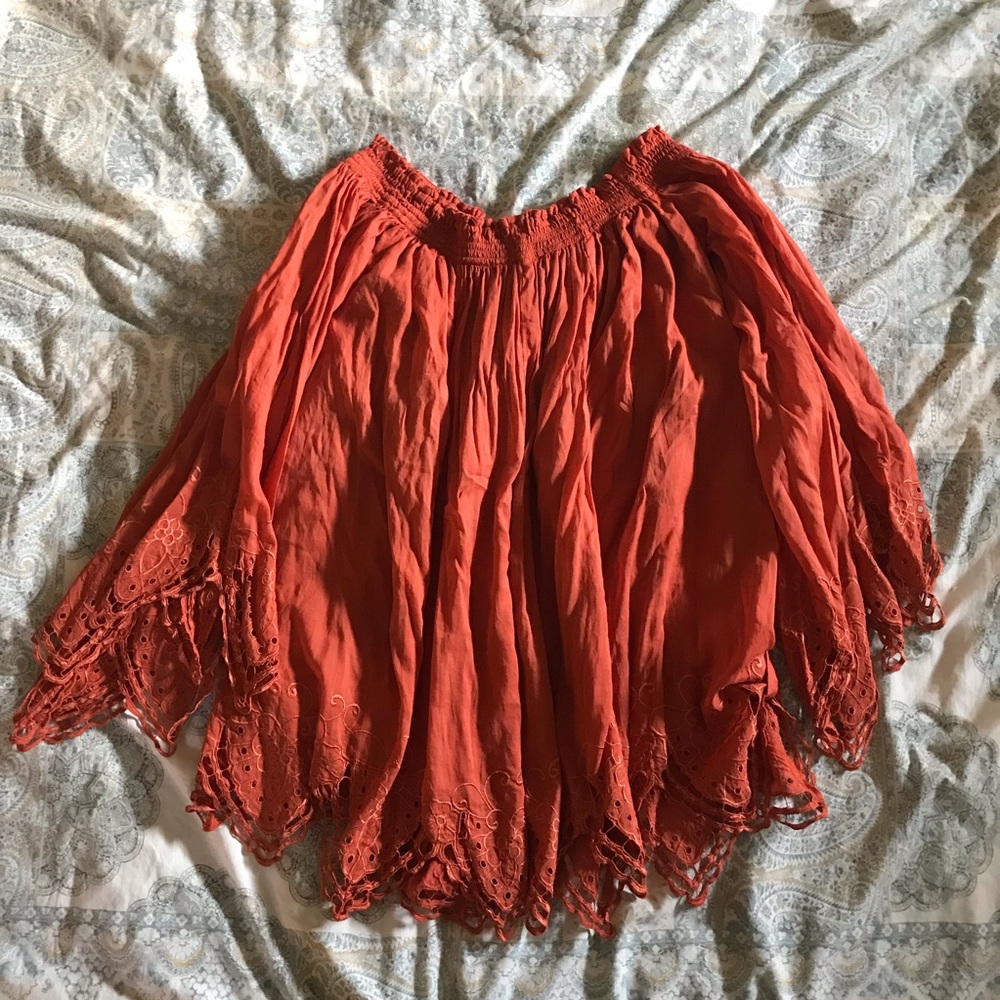 Free People off-shoulder Romper, Copper, size S - Picture 6 of 6